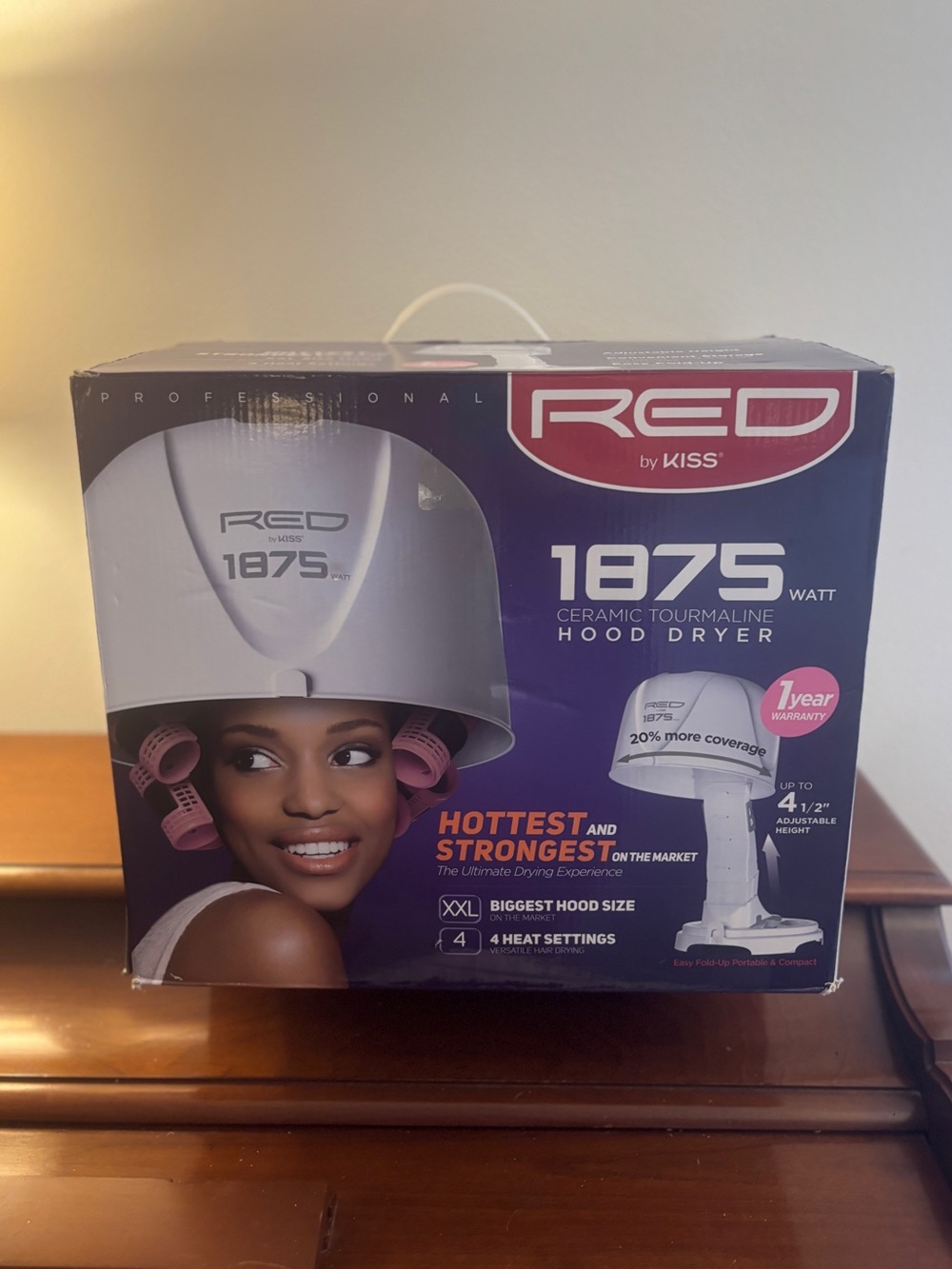 NEW! Red by Kiss 1875W Ceramic Tourmaline Hood Dryer XXL